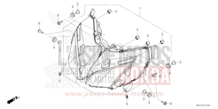 PROJECTEUR de Forza 750 IRIDIUM GRAY METALLIC (NHC65) de 2023